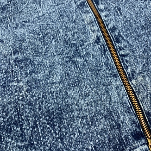 VIntage Stone Wash Acid Wash Zip front Jean skirt - Picture 5 of 8